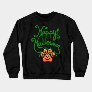 Happy Halloween Pawpkin Print Crewneck Sweatshirt